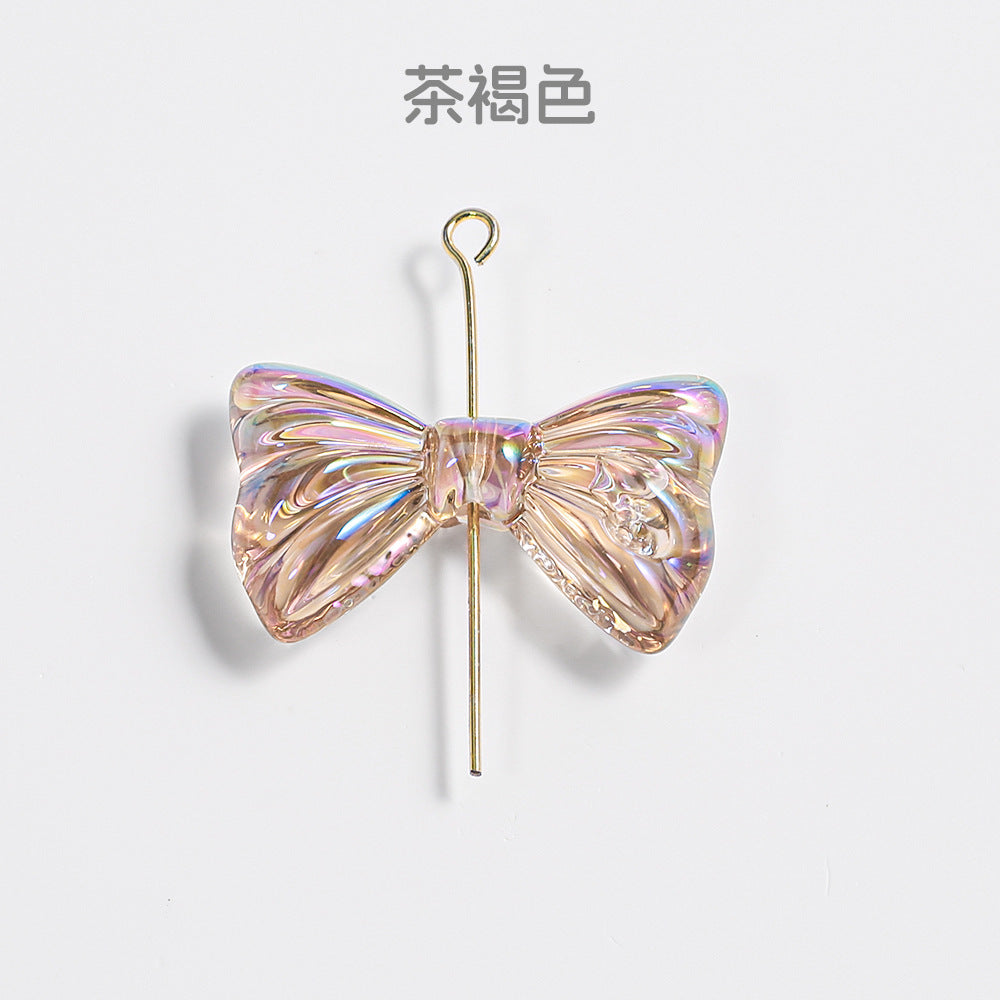 海家马贝透明直孔蝴蝶结串珠diy散珠子饰品手机链钥匙扣配件批发