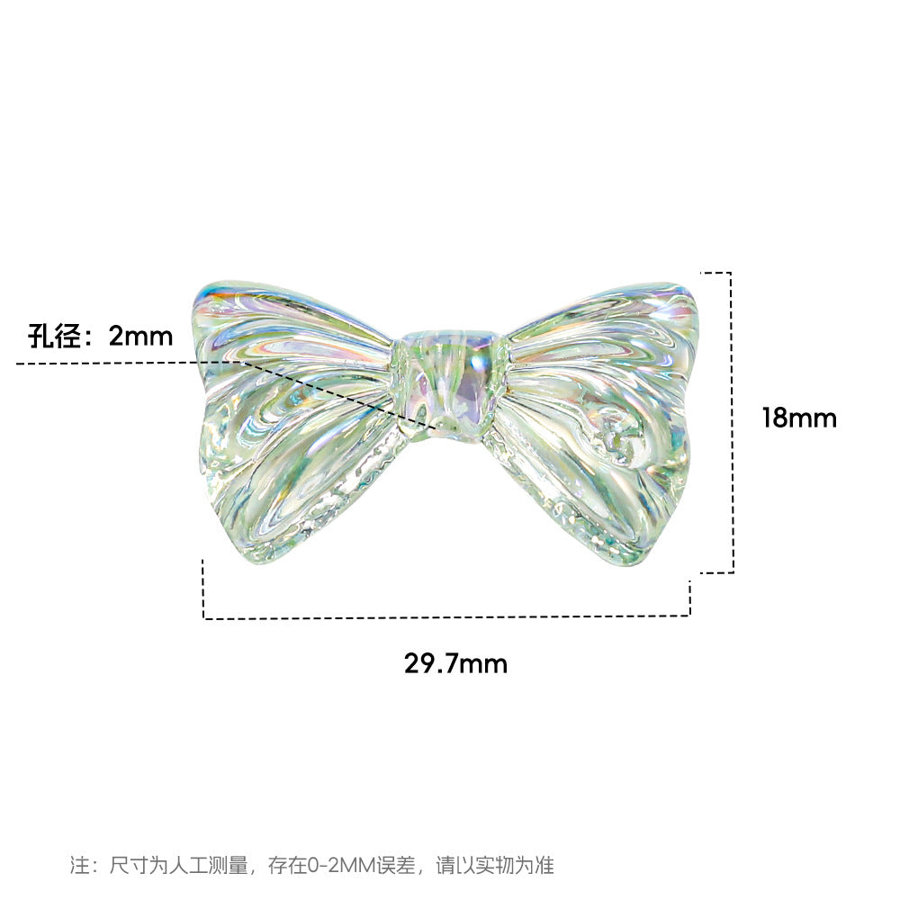 海家马贝透明直孔蝴蝶结串珠diy散珠子饰品手机链钥匙扣配件批发