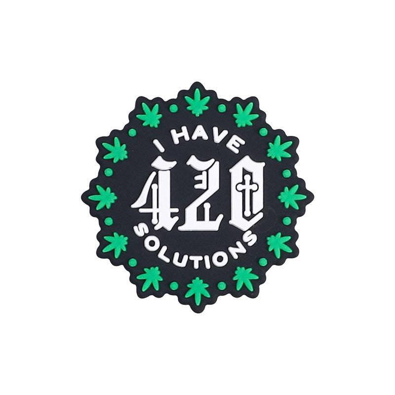 Green leaf silicone focal bead