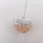 Kimhatter Ombre Heart Polymer Clay Bead with Diamond Ball 3pcs/bag