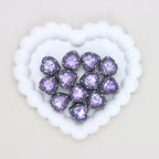 Kimhatter Black Heart Double-Sided Crystal Alloy Bead with Diamond Ball 2pcs/bag
