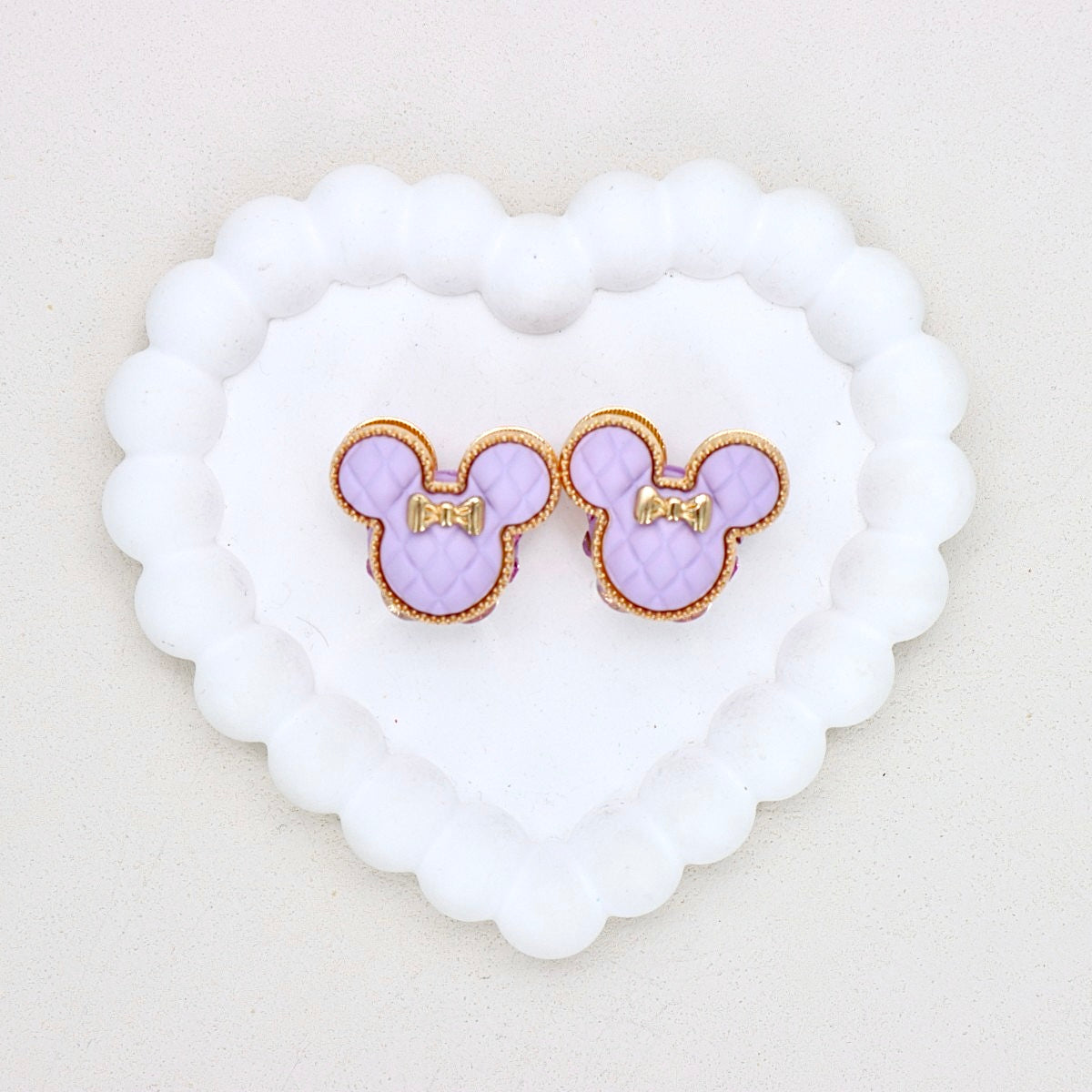 Kimhatter Double-Sided 3D Mickey Mouse Alloy Bead with Champagne Diamond Ball