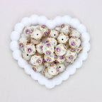 Nepal-Inspired Pearl Polymer Clay Diamond Ball Bead with Straight Hole
