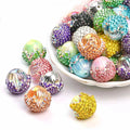 Heavy Duty Polymer Clay Pinecone & Pumpkin Beads with Full Crystal Coverage