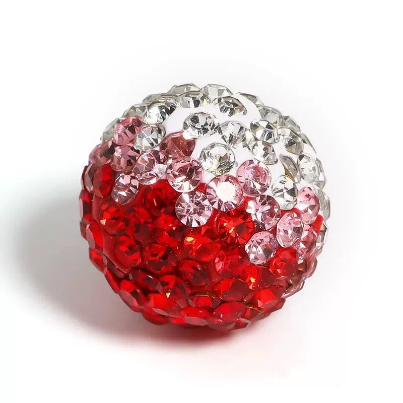 Kimhatter ombre Color Design Polymer Clay Rhinestone Beads, Round, 16.5mm, Hole: 1.8mm