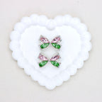 Kimhatter Colorful Crystal Bow Alloy Beads with Straight Hole 2pcs/bag