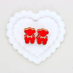 Kimhatter Double-Sided Alloy 3D Bear Bead with Champagne Diamond Ball