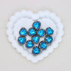 Kimhatter Black Heart Double-Sided Crystal Alloy Bead with Diamond Ball 2pcs/bag