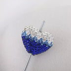Kimhatter Ombre Heart Polymer Clay Bead with Diamond Ball 3pcs/bag