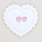 Kimhatter Heart Silver Double-Sided Crystal Alloy Bead with Diamond Ball 2pcs/bag