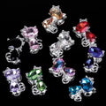 Charming Rhinestone Cat Beads - 26mm Mixed Gold & Silver Metal Charms