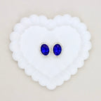 Oval Silver Double-Sided Crystal Alloy Bead with Diamond Ball Design