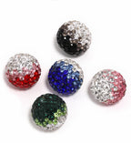 Kimhatter ombre Color Design Polymer Clay Rhinestone Beads, Round, 16.5mm, Hole: 1.8mm