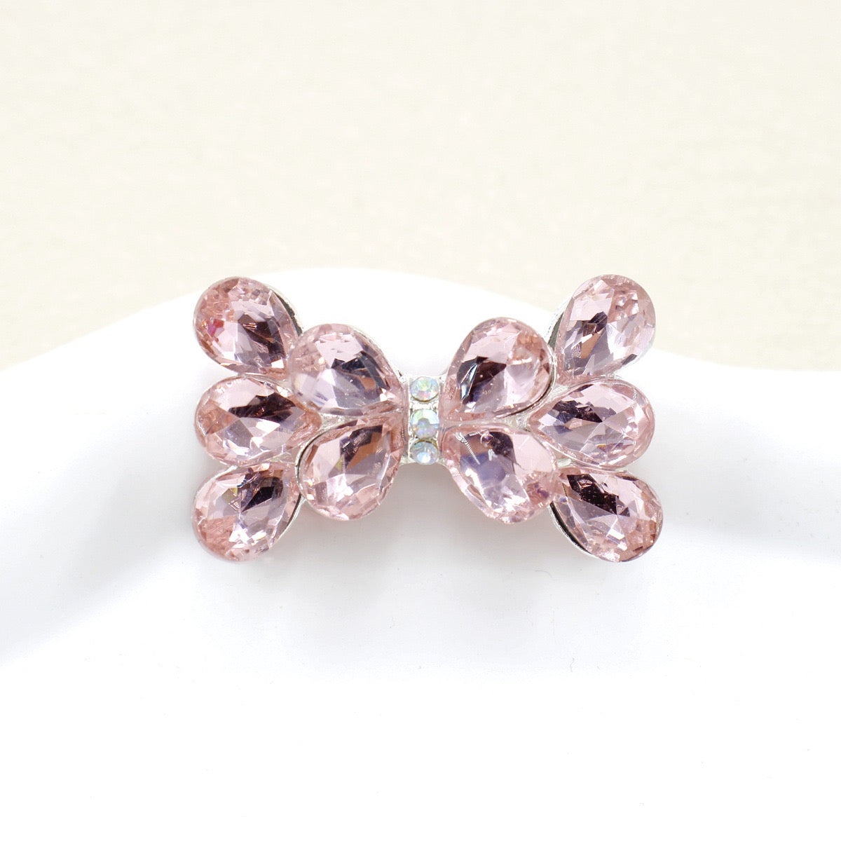 Kimhatter 3D Mocha Bow Double-Sided Crystal Glass Alloy Bead 2pcs/bag