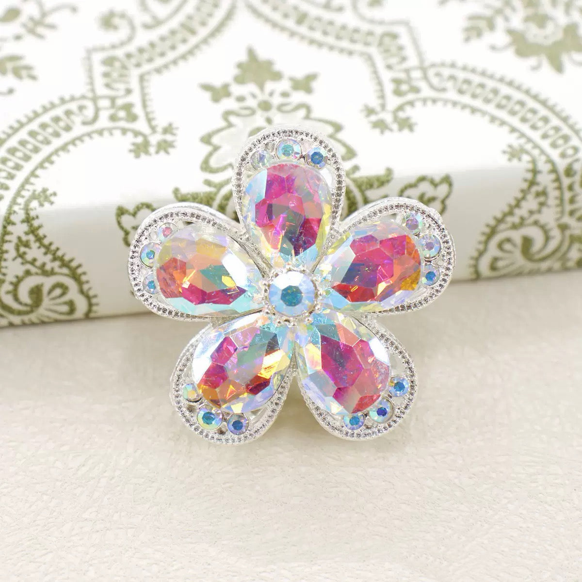 Kimhatter Heavy Duty Crystalline Five-Petal Flower Alloy Bead with Straight Hole