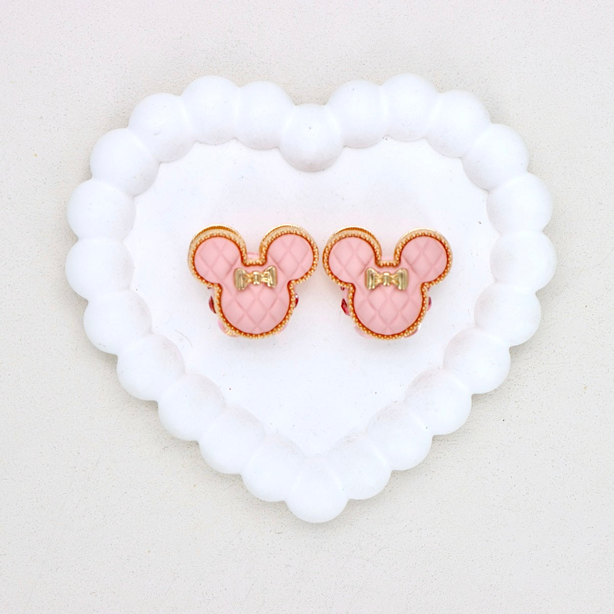 Kimhatter Double-Sided 3D Mickey Mouse Alloy Bead with Champagne Diamond Ball