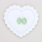 Oval Mocha Double-Sided Crystal Alloy Bead with Diamond Ball