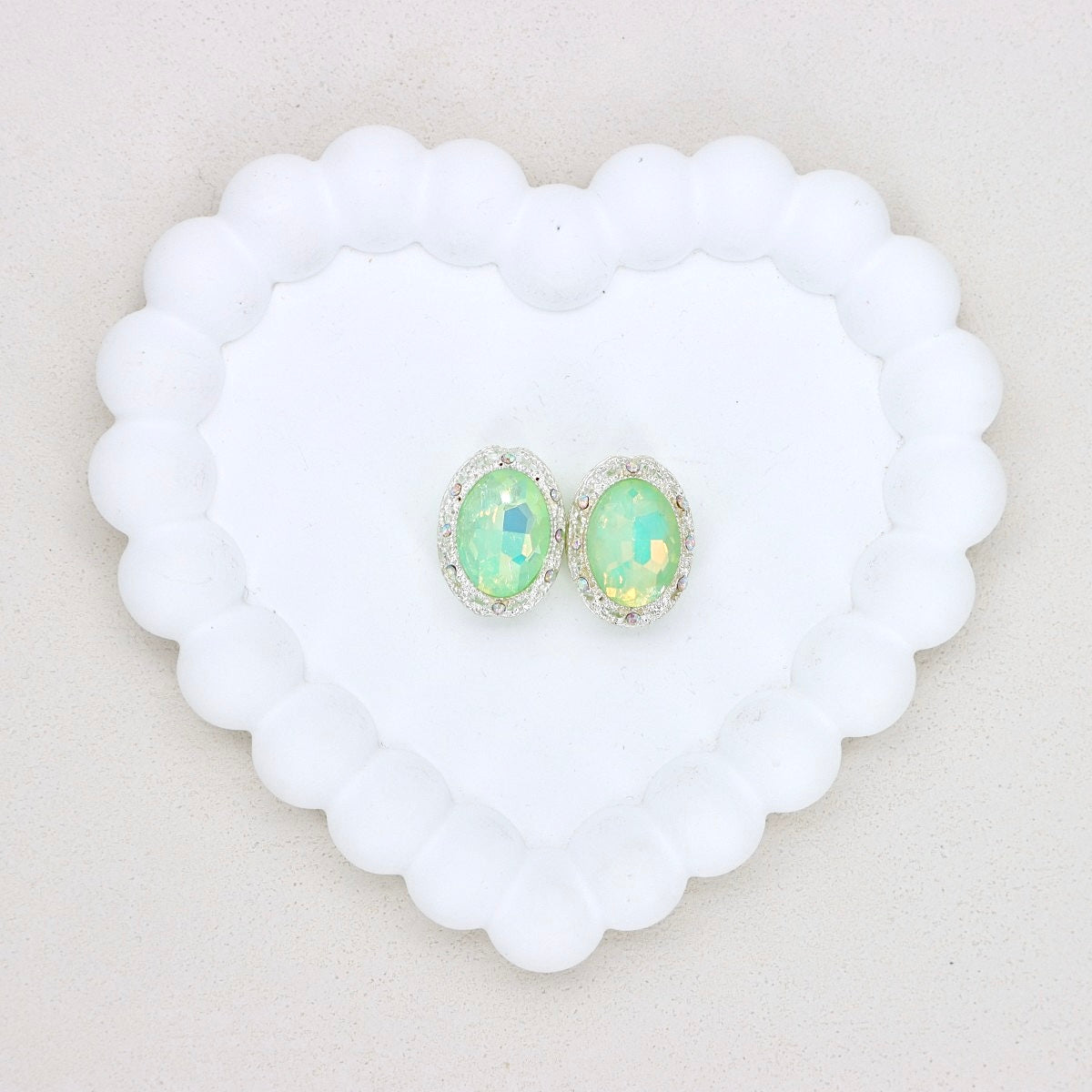 Oval Mocha Double-Sided Crystal Alloy Bead with Diamond Ball