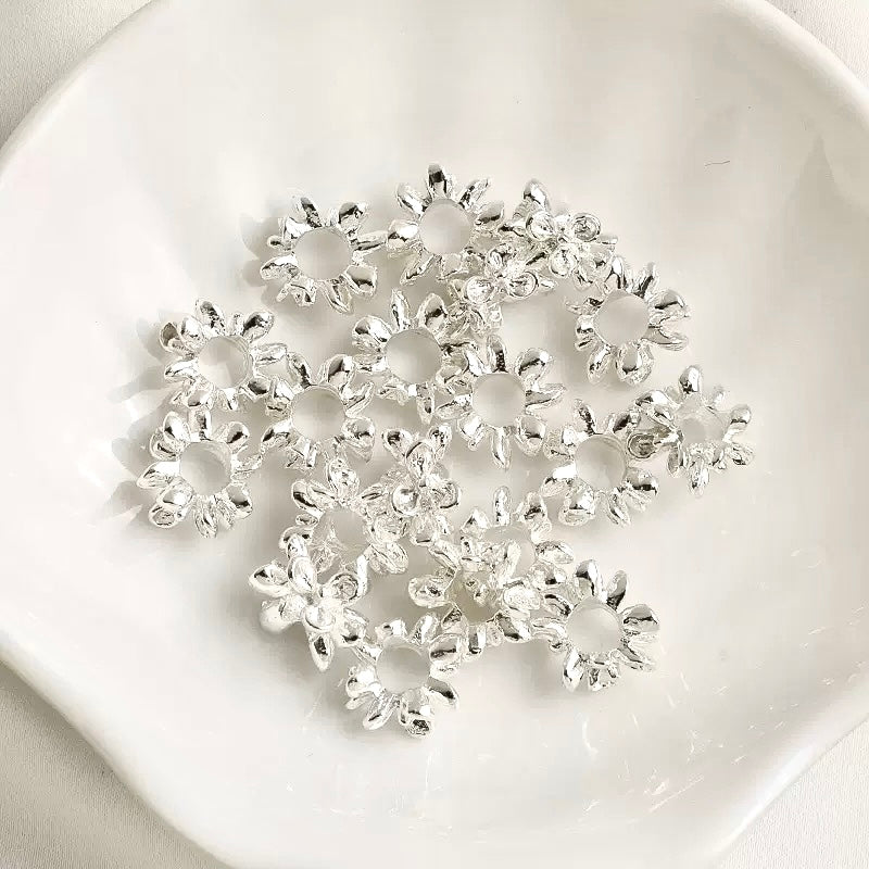 14K Gold Plated Irregular Flower Square Spacer Bead 20pcs/bag