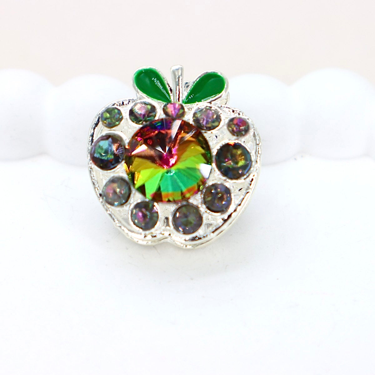 Kimhatter Vintage Crystal Apple Diamond Ball Bead with Straight Hole