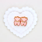 Kimhatter Double-Sided Alloy 3D Bear Bead with Champagne Diamond Ball