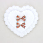 Kimhatter Colorful Crystal Bow Alloy Beads with Straight Hole 2pcs/bag