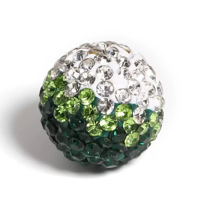 Kimhatter ombre Color Design Polymer Clay Rhinestone Beads, Round, 16.5mm, Hole: 1.8mm