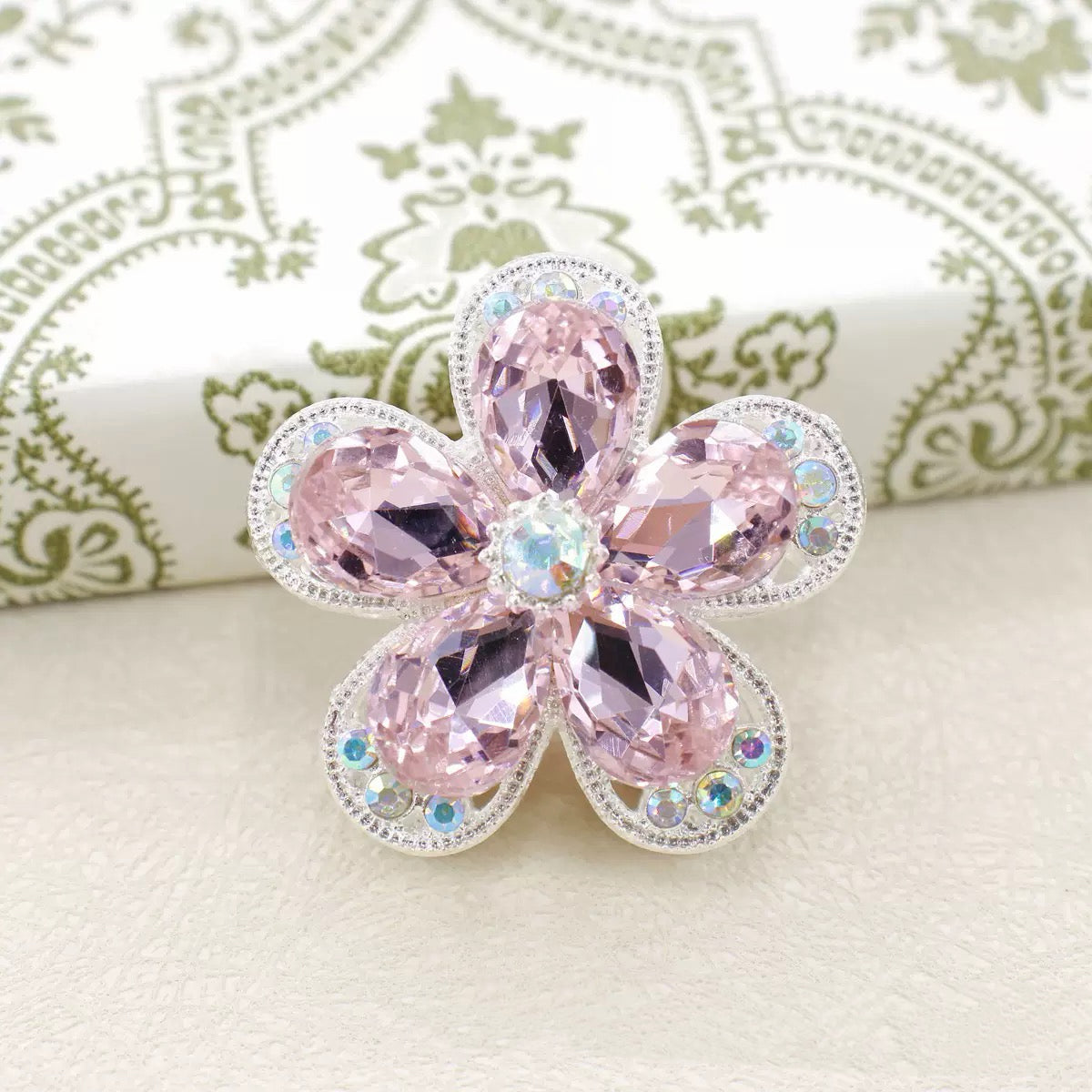 Kimhatter Heavy Duty Crystalline Five-Petal Flower Alloy Bead with Straight Hole