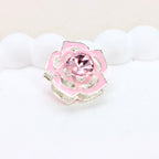 Kimhatter Heavy Duty Double-Sided Alloy Rose Flower Diamond Ball Bead