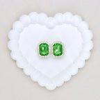 Silver Alloy Openwork Rectangle Double-Sided Crystal Bead
