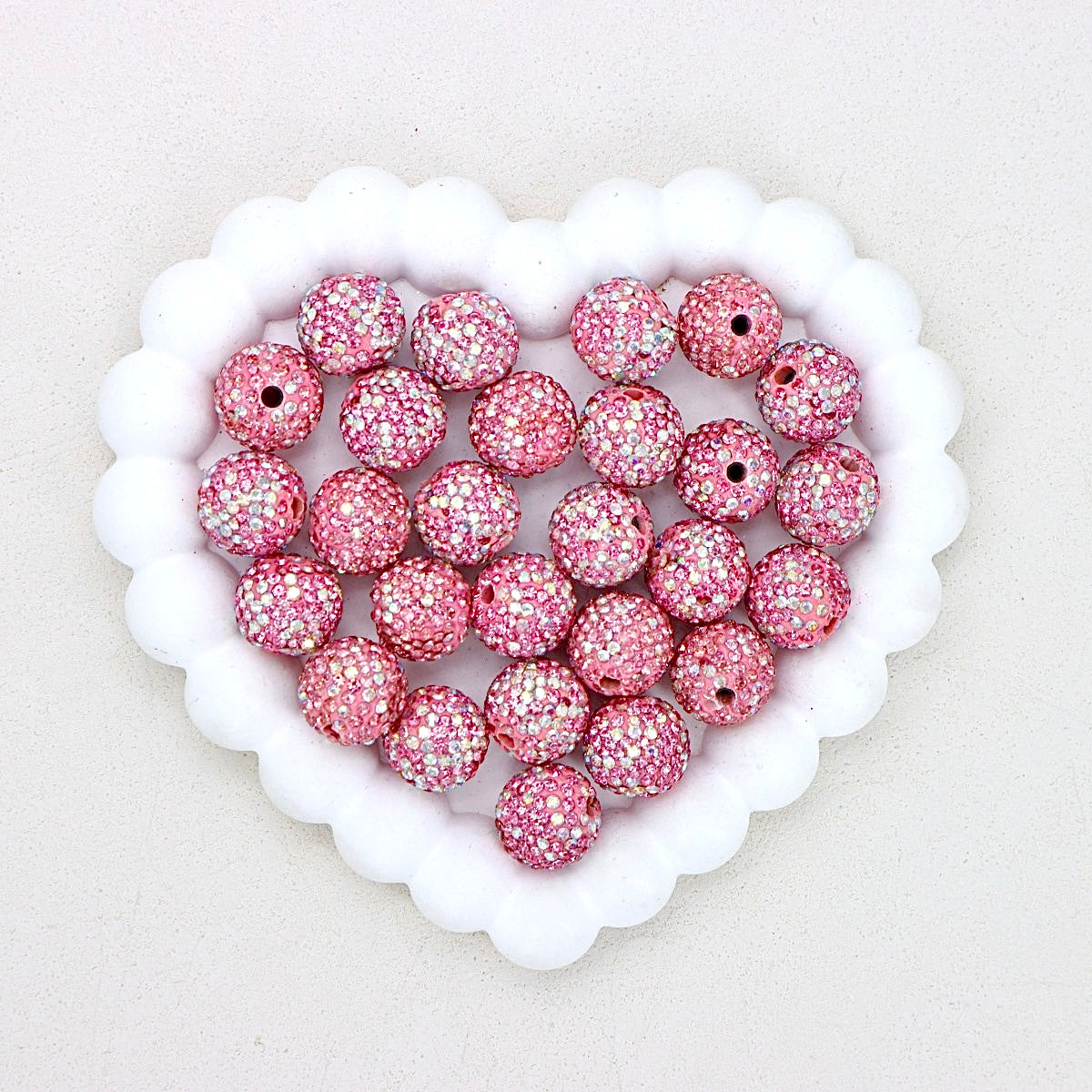 16mm Stardust Diamond Ball Polymer Clay Beads with Straight Hole