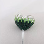 Kimhatter Ombre Heart Polymer Clay Bead with Diamond Ball 3pcs/bag