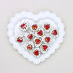 Kimhatter Pearl Heart Diamond Ball Beads with Straight Hole
