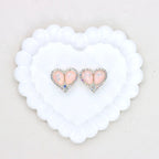 Kimhatter Double-Sided Crystal Heart Alloy Bead with Rhinestone Accents