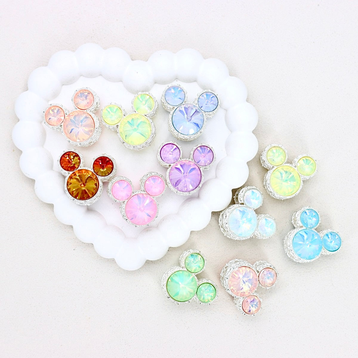 Kimhatter Heavy-Duty Double-Sided Mickey Mouse Mocha Diamond Ball Bead with Straight Hole