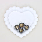 Kimhatter Black Heart Double-Sided Crystal Alloy Bead with Diamond Ball 2pcs/bag