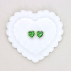 Kimhatter Heart Silver Double-Sided Crystal Alloy Bead with Diamond Ball 2pcs/bag