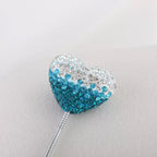Kimhatter Ombre Heart Polymer Clay Bead with Diamond Ball 3pcs/bag
