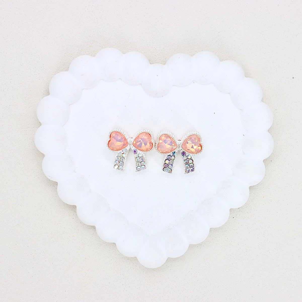 Kimhatter Alloy Butterfly Bow Charm Bead with Straight Ho 2pcs/bag