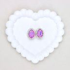 Oval Mocha Double-Sided Crystal Alloy Bead with Diamond Ball
