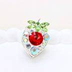 Vintage Crystal Strawberry Diamond Ball Bead with Straight Hole