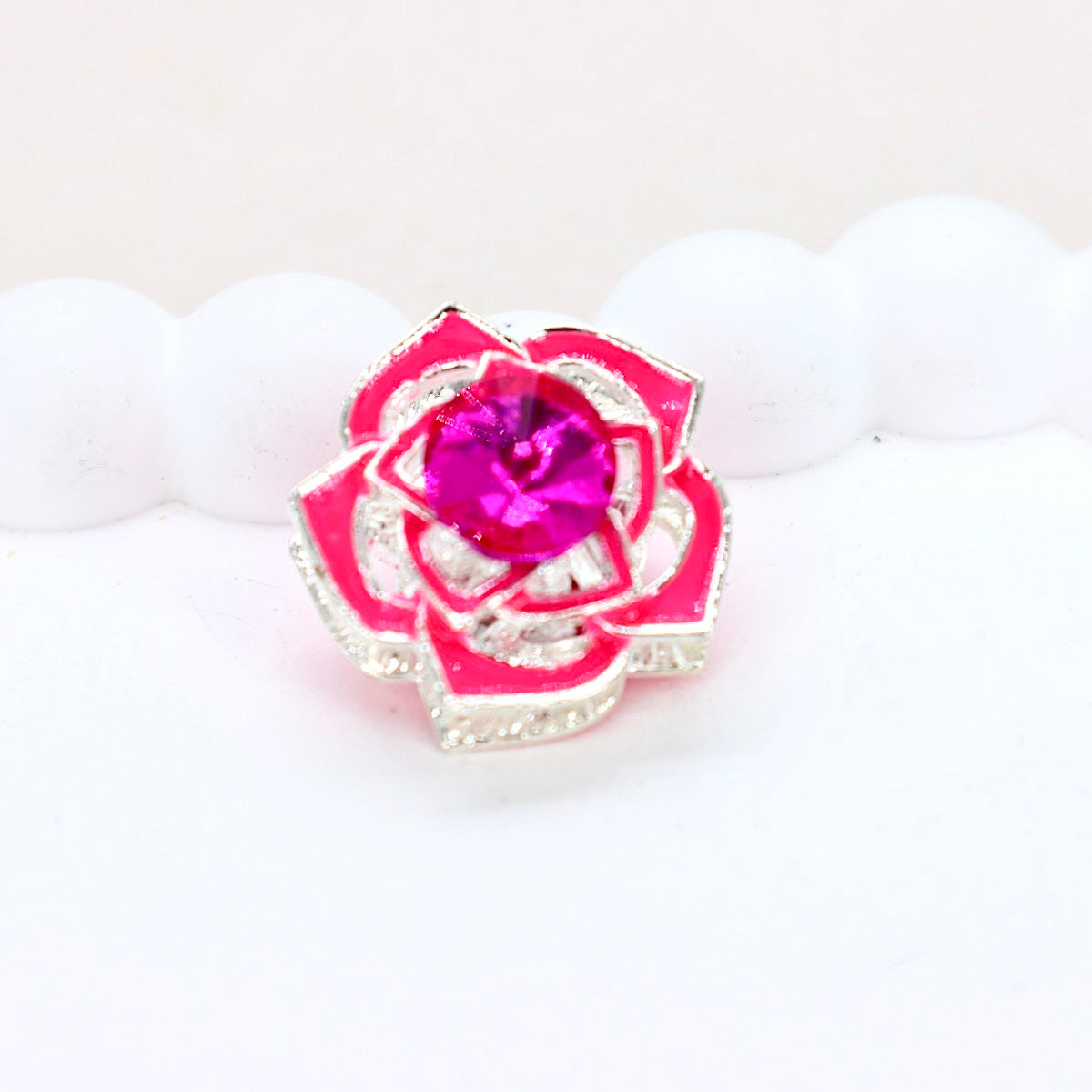 Kimhatter Heavy Duty Double-Sided Alloy Rose Flower Diamond Ball Bead