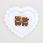 Kimhatter Double-Sided Alloy 3D Bear Bead with Champagne Diamond Ball