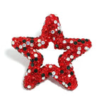 Kimhatter Star Shape Polymer Clay Beads, Peridot Rhinestone Focal Beads for Jewelry & Keychain DIY, 32.5x33.5mm, 1.8mm Hole