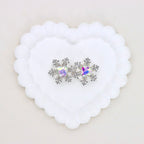 Kimhatter Christmas Snowflake Double-Sided Heart Zircon Alloy Bead with Straight Hole