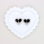 Kimhatter Double-Sided Crystal Heart Alloy Bead with Rhinestone Accents