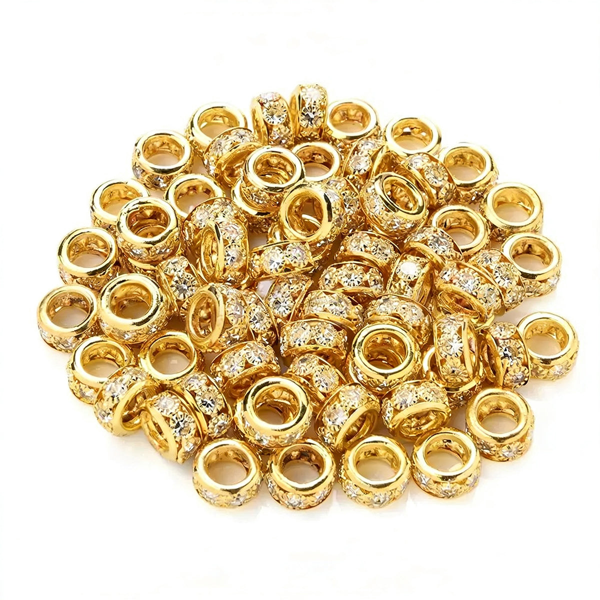 15mm Rhinestone Round Bead with Wide Hole 20pcs/bag
