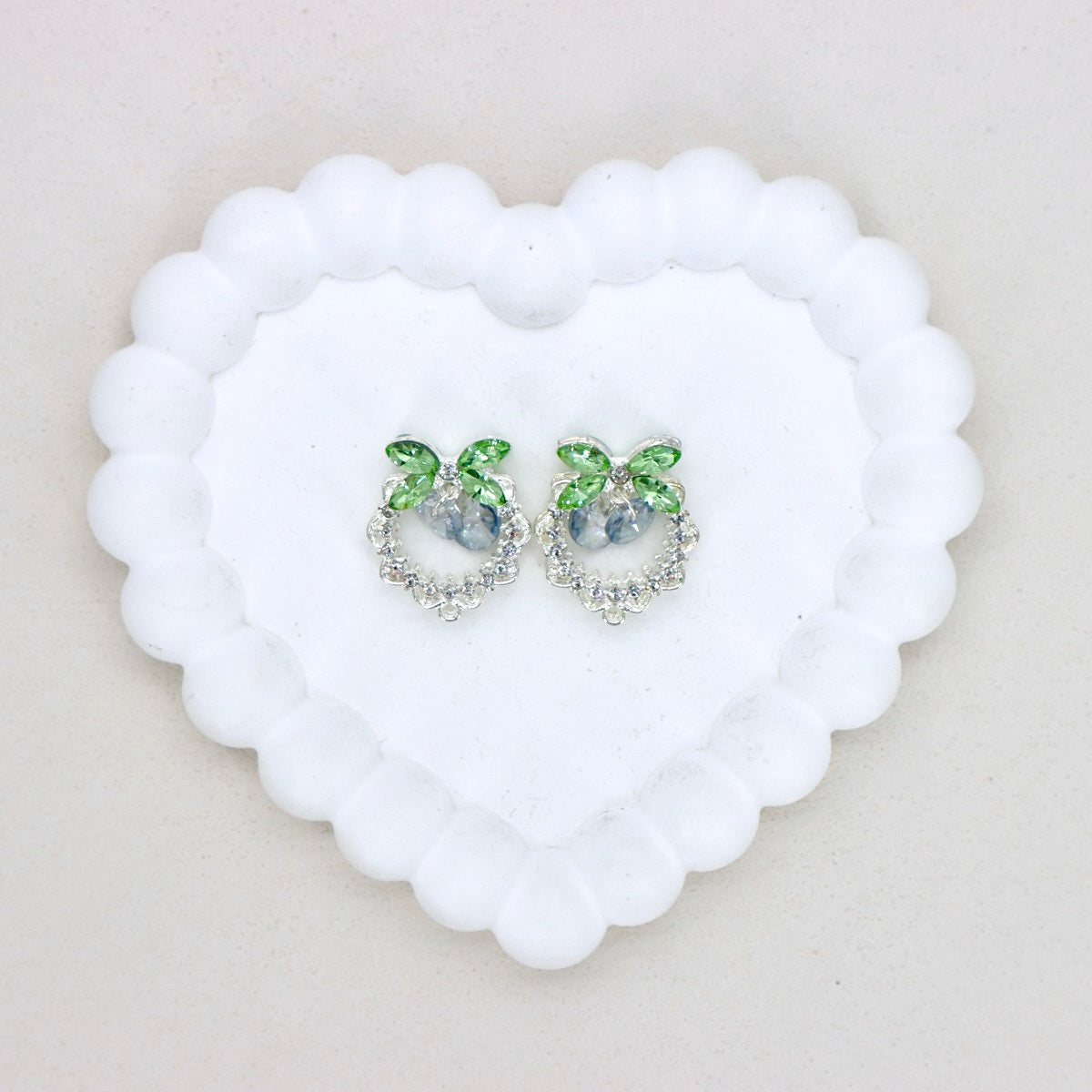 Kimhatter 3D Crystal Bow Alloy Diamond Ball Beads with Straight Hole