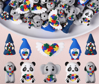 3D food-grade silicone beads -string pen accessories, cartoon animal puppy