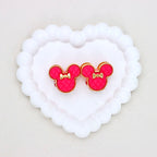 Kimhatter Double-Sided 3D Mickey Mouse Alloy Bead with Champagne Diamond Ball